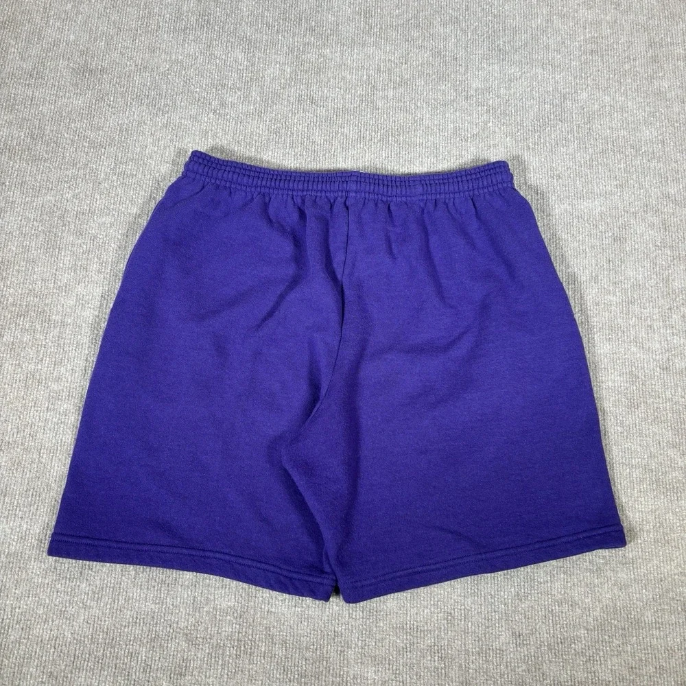 Vintage‎ 90s Jerzees Sweat Shorts Mens L Purple Fleece Blank Pockets Made In USA